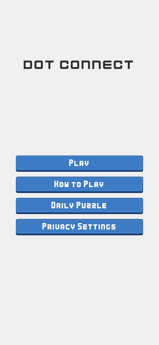 Main menu with Play, How to Play, Daily Puzzle, and Privacy Settings buttons